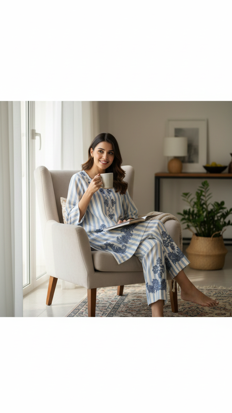 Printed Stripe Kurta