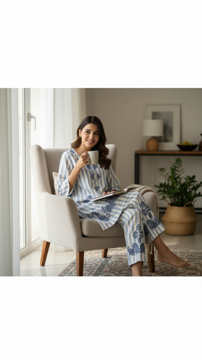 Printed Stripe Kurta