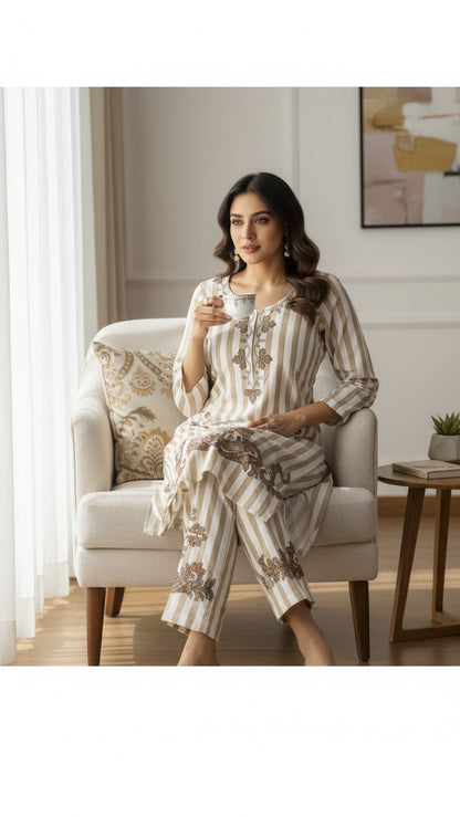 Printed Stripe Kurta