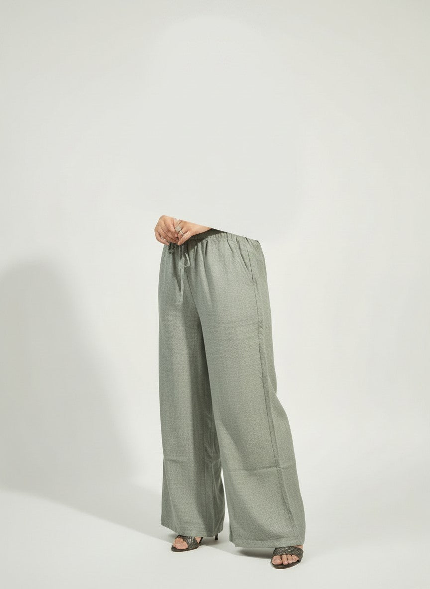 Cotton Light Green Linen Pant