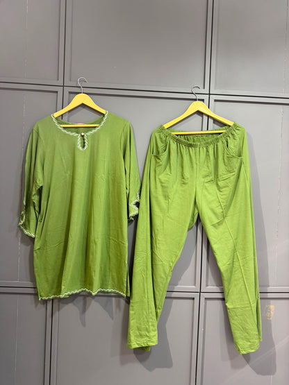 Premium Kurta Set – Olive Green