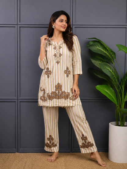 Printed Stripe Kurta
