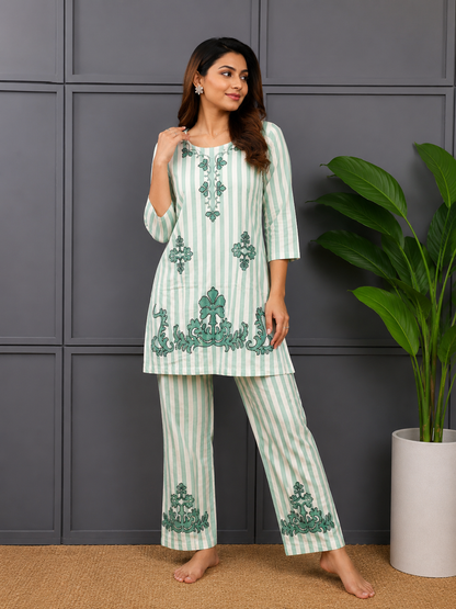 Printed Stripe Kurta