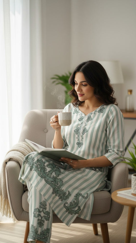 Printed Stripe Kurta