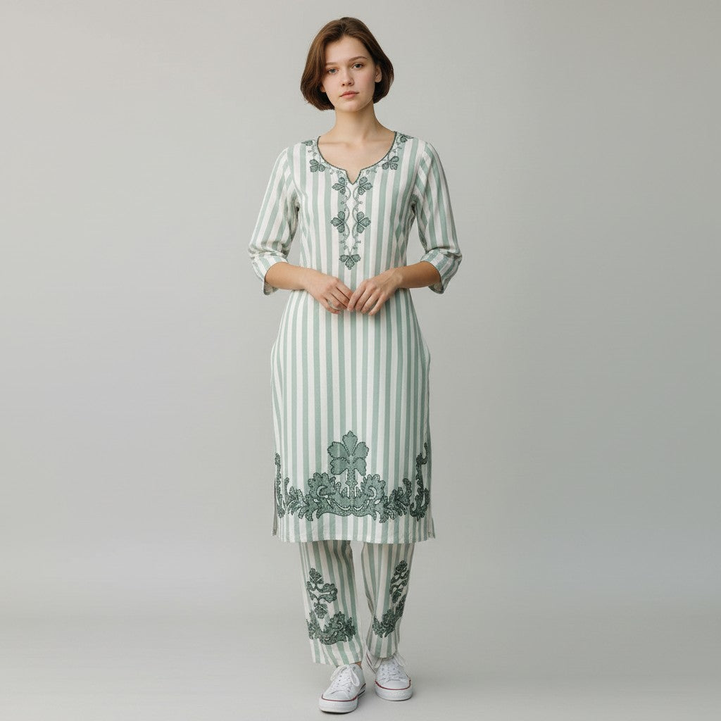 Printed Stripe Kurta