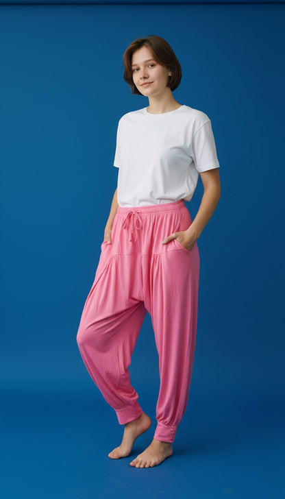 Night Suits By Aaka Pink Harem Pants for Women